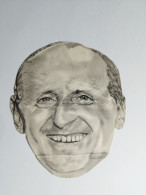 Portrait De BOURVIL En Papier 13 X 15,5 Cm Env - Sin Clasificación