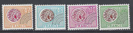 FRANCE 1975 TIMBRE PREOBLITERE 134 135 136 137  MONNAIE GAULOISE - 1964-1988