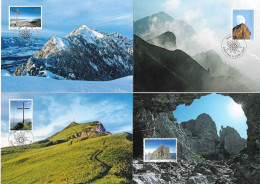 Liechtenstein 2009: "Alpen-Verein / Club Alpin" Zu 1457-60 Mi 1514-17 Yv 1455-58 Auf MK-Set N° 301 (Zu CHF 20.00) - Arrampicata