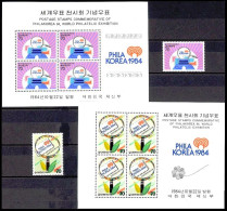 KOREA SOUTH 1984 Stamp Exposition PHILAKOREA 1984. Complete 2v & 2 Souvenir Sheets, MNH - Exposiciones Filatélicas