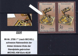 DDR Mi-Nr. 2799 I Plattenfehler Postfrisch Nach MICHEL - Siehe Beschreibung Und Bild - Errors & Oddities