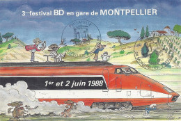 *CPM - 3ème Festival BD En Gare De Montpellier (34) - TGV - Comics