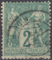 SAGE N°62 2c Vert (N/U) Oblitéré CàD - 1876-1878 Sage (Typ I)