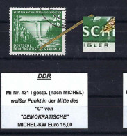 DDR Mi-Nr. 431 I Plattenfehler Gestempelt Nach MICHEL - Siehe Beschreibung Und Bild - Plaatfouten En Curiosa