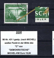 DDR Mi-Nr. 431 I Plattenfehler Gestempelt Nach MICHEL - Siehe Beschreibung Und Bild - Variétés Et Curiosités