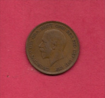 UK, Circulated Coin VF, 1930, 1 Penny, George V, Bronze, KM810,  C1987 - D. 1 Penny