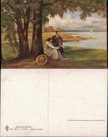 Ansichtskarte  Künstlerkarte "Rast Am See" Von P. Diest, Paar Am See 1910 - Couples