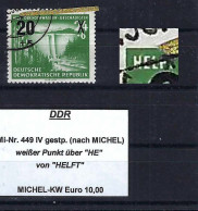 DDR Mi-Nr. 449 IV Plattenfehler Gestempelt Nach MICHEL - Siehe Beschreibung Und Bild - Varietà E Curiosità