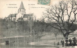 FRANCE - Environs De Dijon - Fontaines - Vue Sur L'église Et La Mare - Animé - Carte Postale Ancienne - Dijon