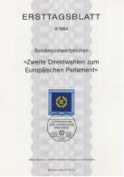 Germany Deutschland 1984-08 First Day Sheet ETB, Zweite Direktwahlen Zum Europäischen Parlament, Canceled In Bonn - 1981-1990