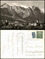 Ansichtskarte Garmisch-Partenkirchen Stadt Mit Bergpanorama 1954 - Garmisch-Partenkirchen