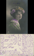 Frühe Fotokunst Frauen Bildnis "Martha", Teilkolorierte AK 1910 - People