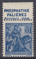 TIMBRE FRANCE N° 257 + PUB PHOSPHATINE FALIERES NEUF ** GOMME SANS CHARNIERE - Unused Stamps