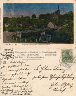 Zwickau Paradies - Brücke Mit Ebertschlösschen.Lunakarte 1909 Luna - Zwickau