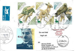 2024. Wildlife Conservation, With Tabs, Letter To Andorra, With Illustrated Arrival Postmarks - Lettres & Documents