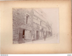 SAINT BRIEUC RUE FARDEL VIEILLES MAISONS PHOTO ORIGINALE SUR CARTON 23 X 18 CM - Ancianas (antes De 1900)