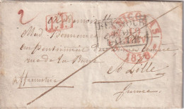 LETTRE. BELGIQUE. 19 JANV 1838. St NICOLAS. PP POUR LILLE. BELGIQUE PAR LILLE - 1830-1849 (Unabhängiges Belgien)