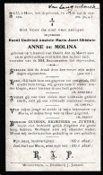 Souvenir Décès Messire R Anne De Moline Osselt Ossel Merchtem 1900/19117 Noblesse Belge - Places