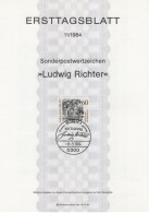 Germany Deutschland 1984-11 Ludwig Richter, Painter Maler, Canceled In Bonn - 1981-1990
