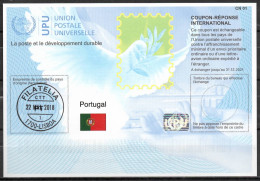 PORTUGAL  Is41  20170802 AA International Reply Coupon Reponse Antwortschein Cupao Resposta IRC IAS O LISBOA 22.05.2018 - Postal Stationery