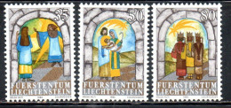 LIECHTENSTEIN 1984 CHRISTMAS NATALE NOEL WEIHNACHTEN NAVIDAD COMPLETE SET SERIE COMPLETA MNH - Unused Stamps