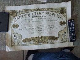 Sénographie Duployé 1916 73 Mot à La Minute Académie Sténographique - Diploma & School Reports