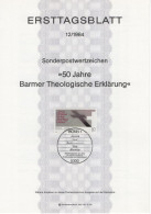 Germany Deutschland 1984-12 First Day Sheet ETB, 50 Jahre Barmer Theologische Erklärung, Canceled In Bonn - 1981-1990