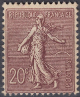 SEMEUSE LIGNEE YT N°131a 20c Brun-Lilas Foncé NEUF** - 1903-60 Semeuse A Righe