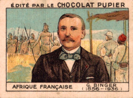 CHROMO CHOCOLAT PUPIER / AFRIQUE FRANCAISE - G. BINGER - Andere & Zonder Classificatie