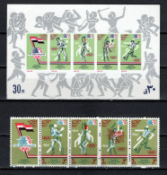 Egypt 1984 Olympic Games Los Angeles, Boxing, Basketball, Volleyball, Football Soccer Strip Of 5 + S/s MNH - Summer 1984: Los Angeles