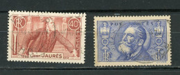 FRANCE - JAURES - N°Yt 318+319 Obli - Oblitérés