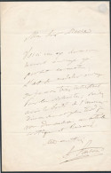 Auguste PANSERON Lettre Autographe Signée Ouvrage L’art De Moduler Au Violon - Chanteurs & Musiciens