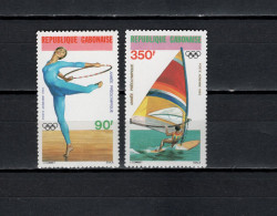 Gabon 1983 Olympic Games Los Angeles, Gymnastics, Windsurfing Set Of 2 MNH - Estate 1984: Los Angeles