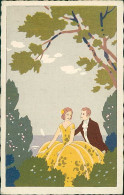MESCHINI SIGNED 1920s HAND PAINTED POSTCARD / DIPINTA A MANO - COUPLE  - EDIT FORTUNA - N.2286 (5658) - Sonstige & Ohne Zuordnung