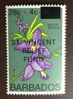 Barbados 1979 St Vincent Relief Fund Orchids Flowers MNH - Orchideeën