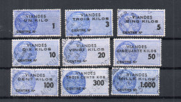 !!! FISCAUX VIANDES DE 1956, SERIE N°81/89 OBLITEREE - Stamps