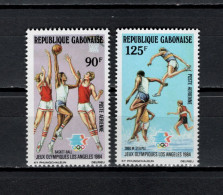 Gabon 1984 Olympic Games Los Angeles, Basketball, Athletics Set Of 2 MNH - Zomer 1984: Los Angeles