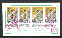 SUISSE Ca.1961: Bloc-Souvenir "Poste Par Fusée" Obl. - Europe