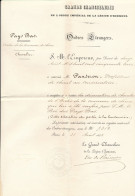 Pièce Signée Duc De Plaisance [Auguste PANSERON] Décoration Chevalier Ordre Couronne De Chêne ET Lettre Ambassadeur - Cantanti E Musicisti