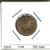 3 MILS 1955 CHIPRE CYPRUS Moneda #AS459.E.A - Chipre