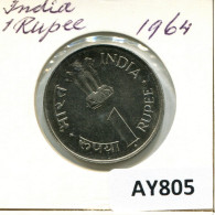 1 RUPEE 1964 INDIA Moneda #AY805.E.A - Inde