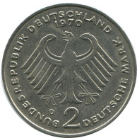 2 DM 1970 D K.ADENAUER WEST & UNIFIED GERMANY Coin #AG280.3.U.A - 2 Marchi