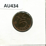 5 CENTS 1976 NEERLANDÉS NETHERLANDS Moneda #AU434.E.A - 1948-1980 : Juliana