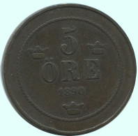 5 ORE 1890 SUECIA SWEDEN Moneda #AC639.2.E.A - Suède