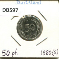 50 PFENNIG 1980 G BRD ALEMANIA Moneda GERMANY #DB597.E.A - 50 Pfennig