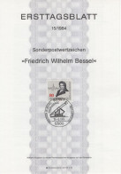 Germany Deutschland 1984-15 Friedrich Wilhelm Bessel, Astronomer, Mathematician, Physicist, Geodesist, Canceled In Bonn - 1981-1990