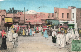 TUNISIE - Tunis - Vue Sur La Place Bas Souika - Animé - Vue Générale - Colorisé - Carte Postale Ancienne - Tunisie