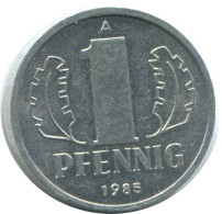 1 PFENNIG 1985 A DDR EAST ALEMANIA Moneda GERMANY #AE069.E.A - 1 Pfennig