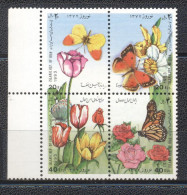 Iran 1993- New Year- Flowers Block Of 4 V - Iran