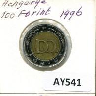 100 FORINT 1996 HUNGRÍA HUNGARY Moneda BIMETALLIC #AY541.E.A - Hungría